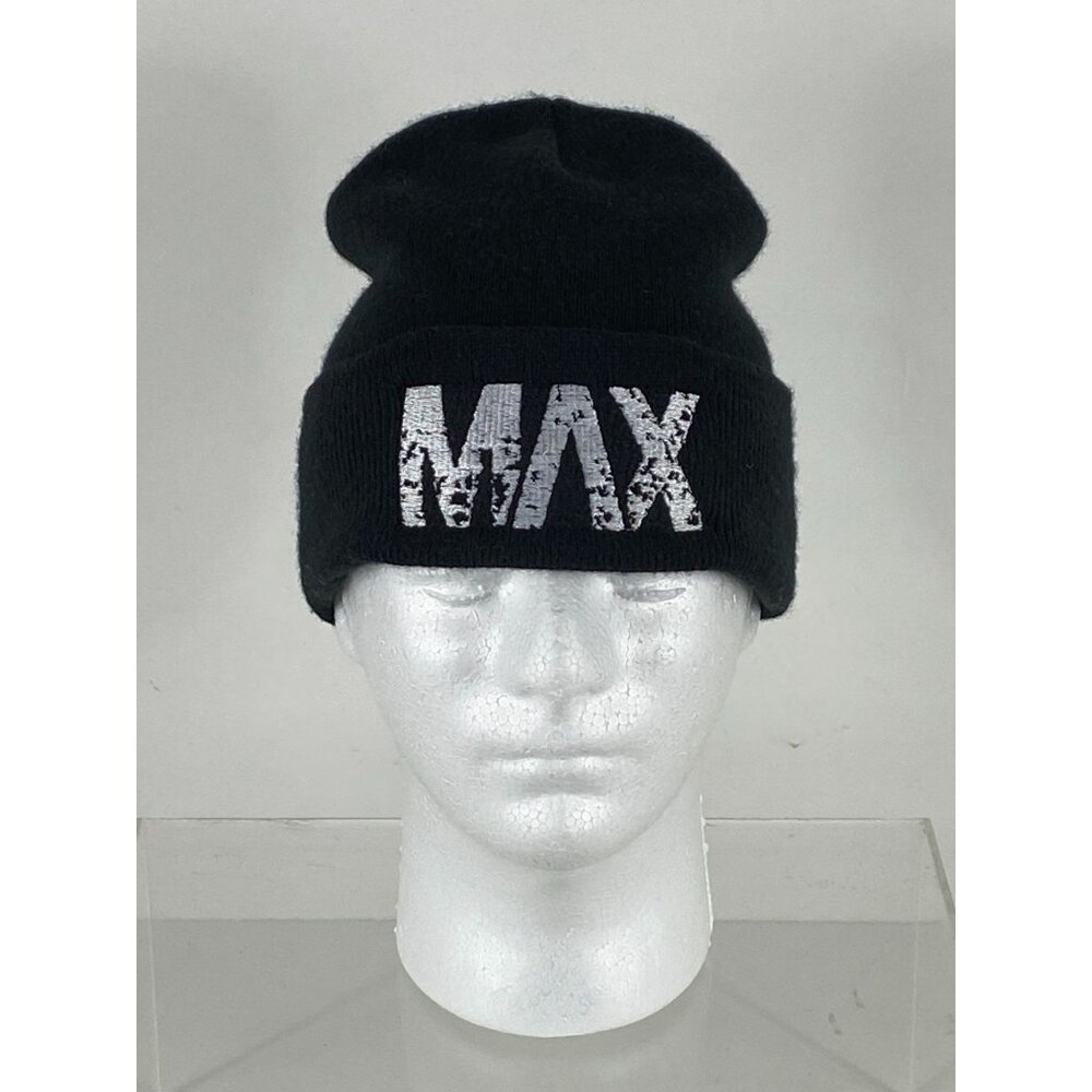 Tuque by American Apparel "MAX" Spell Out Beanie Black One Size Made in USA F241